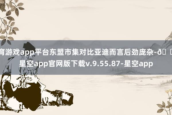体育游戏app平台东盟市集对比亚迪而言后劲庞杂-🔥星空app官网版下载v.9.55.87-星空app
