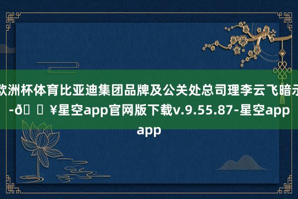 欧洲杯体育比亚迪集团品牌及公关处总司理李云飞暗示-🔥星空app官网版下载v.9.55.87-星空app