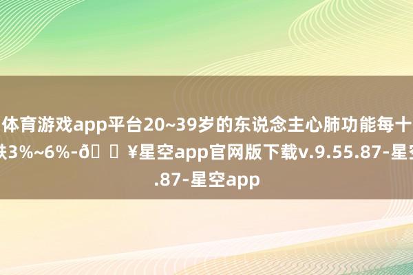 体育游戏app平台20~39岁的东说念主心肺功能每十年下跌3%~6%-🔥星空app官网版下载v.9.55.87-星空app
