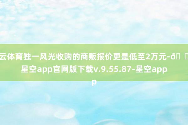 开云体育独一风光收购的商贩报价更是低至2万元-🔥星空app官网版下载v.9.55.87-星空app