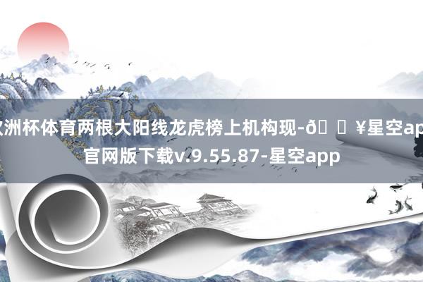欧洲杯体育两根大阳线龙虎榜上机构现-🔥星空app官网版下载v.9.55.87-星空app