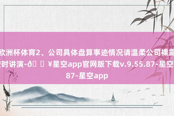欧洲杯体育2、公司具体盘算事迹情况请温柔公司裸露的按时讲演-🔥星空app官网版下载v.9.55.87-星空app
