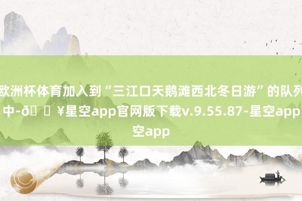 欧洲杯体育加入到“三江口天鹅滩西北冬日游”的队列中-🔥星空app官网版下载v.9.55.87-星空app